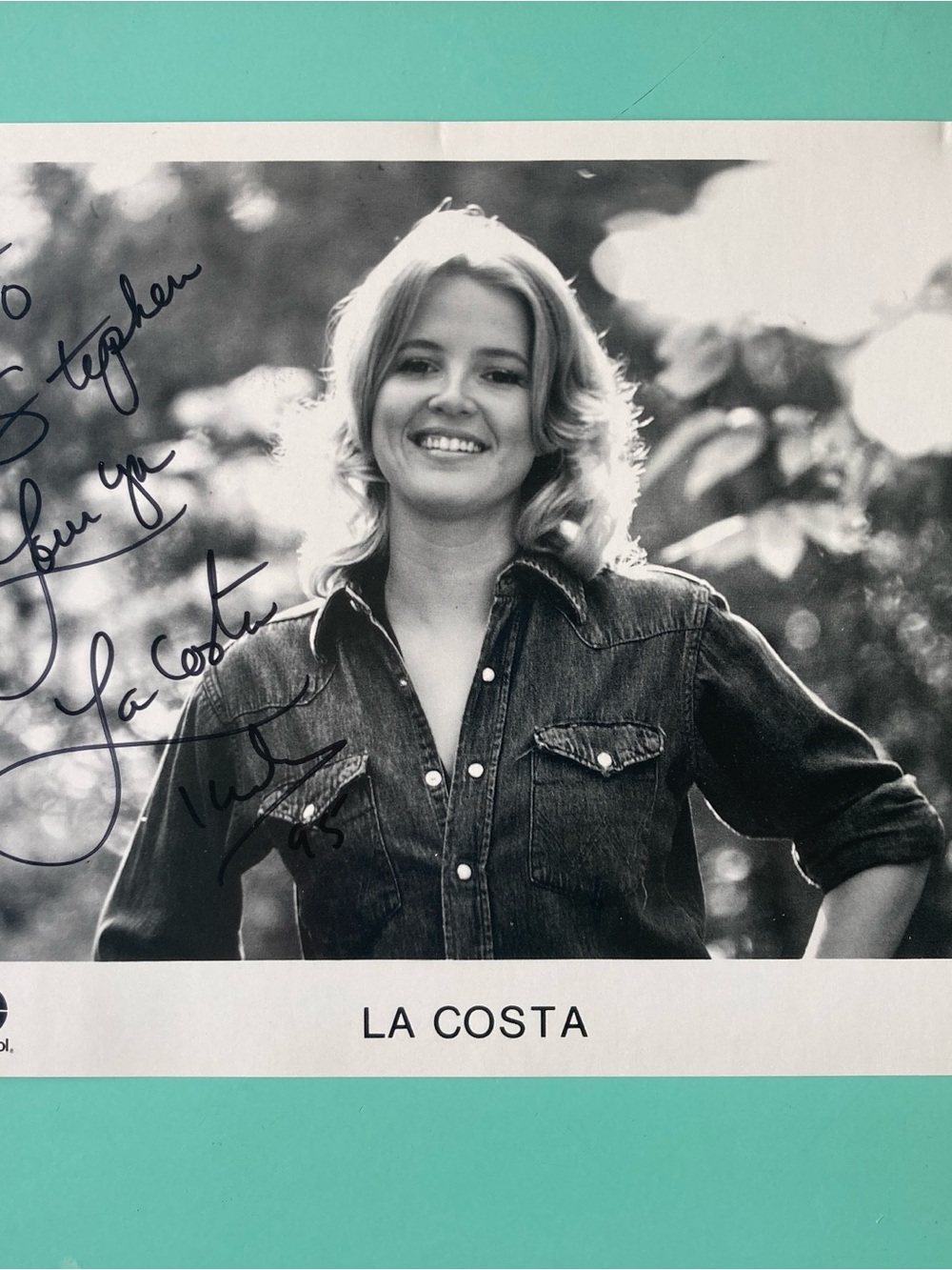 LaCosta Tucker La Costa Signed / Inscribed Photo 8”X10” Capital Label Logo BXW